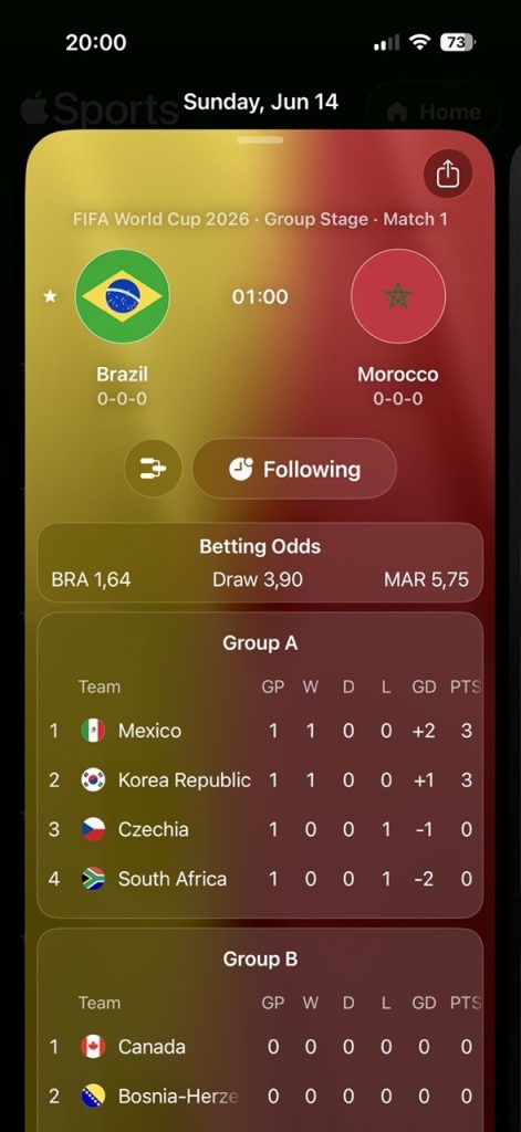 Câteva aplicații de smartphone cu care se poate urmări evoluția echipelor favorite de la World Cup 2026.