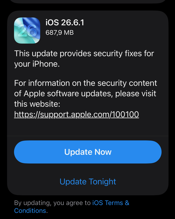 În timp ce lumea așteaptă cu interes următoarea versiune iOS, Apple lansează un patch de urgență în 26.6.1 pentru a repara 29 de probleme majore.