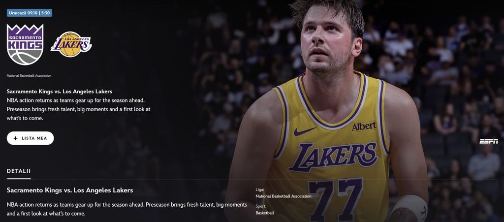 Pasionații de baschet american pot urmări în direct meciurile din NBA pe Disney Plus.